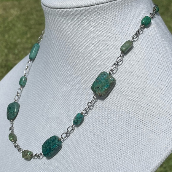 Turquoise 925 Sterling Silver Necklace - Picture 4 of 11